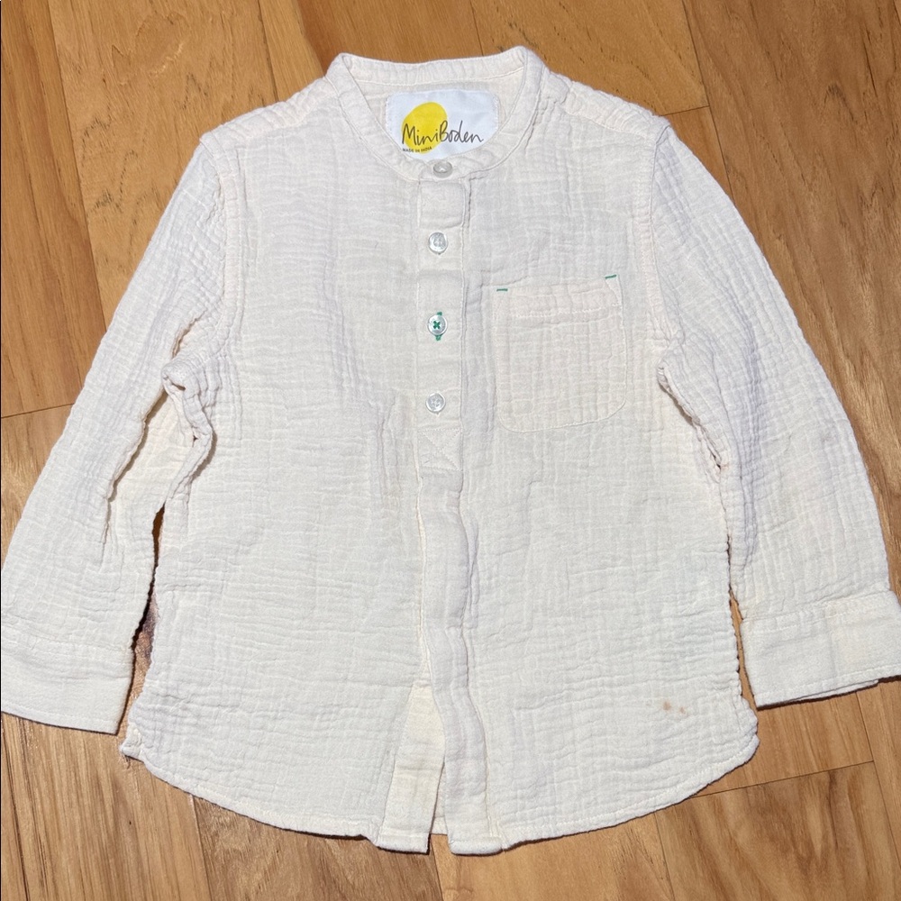 Mini Boden Gauze Button Shirt